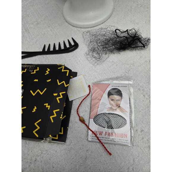 Short Layered Burgundy Wig With Accessories - Picture 5 of 6